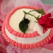 Pastelería La Golosa pastel de boda con rosa